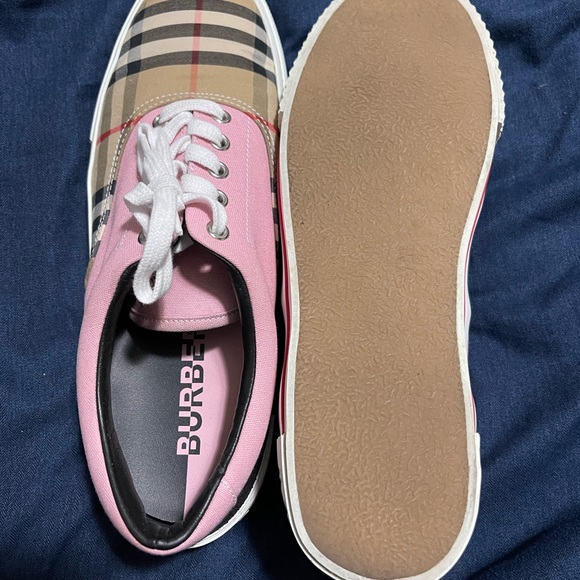 Ladies Burberry Skate Multi Pink Cotton Shoe Size 40 1/2 - Picture 4 of 5